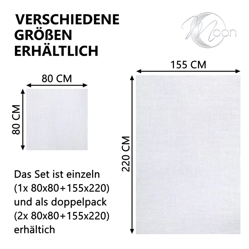 Moon - Pack Hotelbettwäsche, Kissenbezug Linon weiß - Serie Classic mit Hotelverschluss - 100% Baumwolle - 95° Kochfest (weiß)