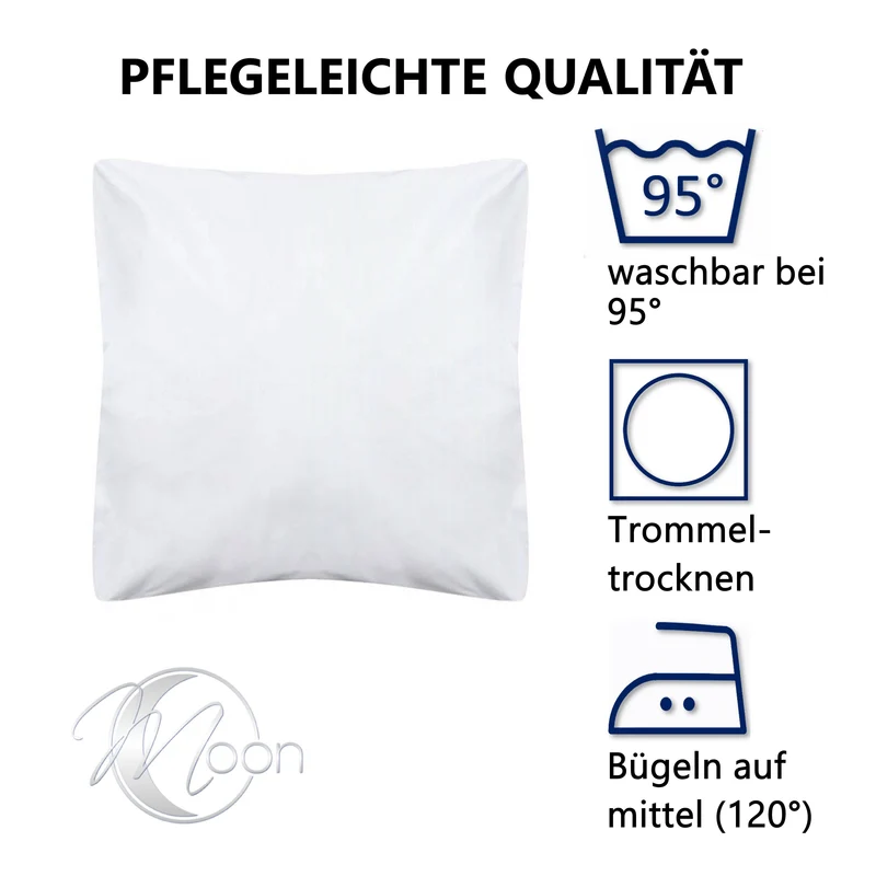 Moon - Pack Hotelbettwäsche, Kissenbezug Linon weiß - Serie Classic mit Hotelverschluss - 100% Baumwolle - 95° Kochfest (weiß)
