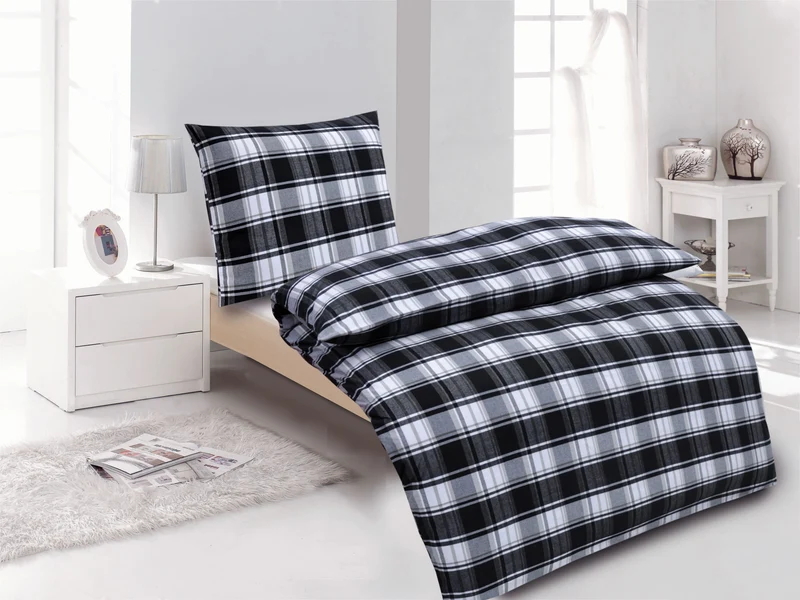 Biber Bettwäsche Premium Baumwolle buntgewebt Valdez 135x200 / 80x80