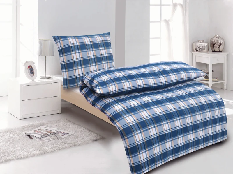 Biber Bettwäsche Premium Baumwolle buntgewebt Valdez 135x200 / 80x80