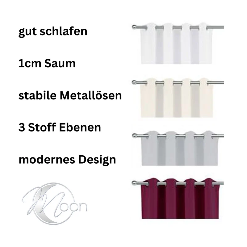 2er Pack Ösenvorhang 140x245cm Vorhang Halbverdunkelung Goldmond Venedig