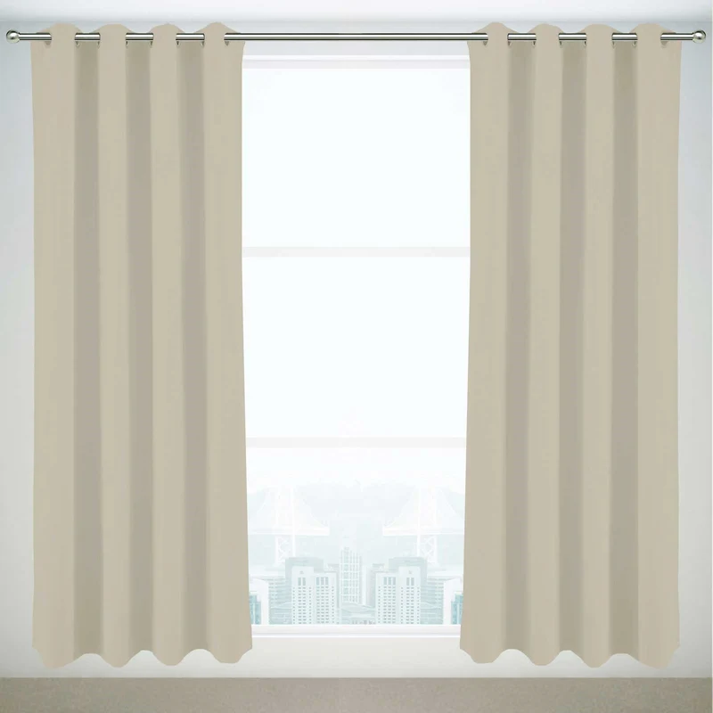 2er Pack Verdunkelungsvorhang 140x245cm Vorhang Verdunkelung Ösen Goldmond London