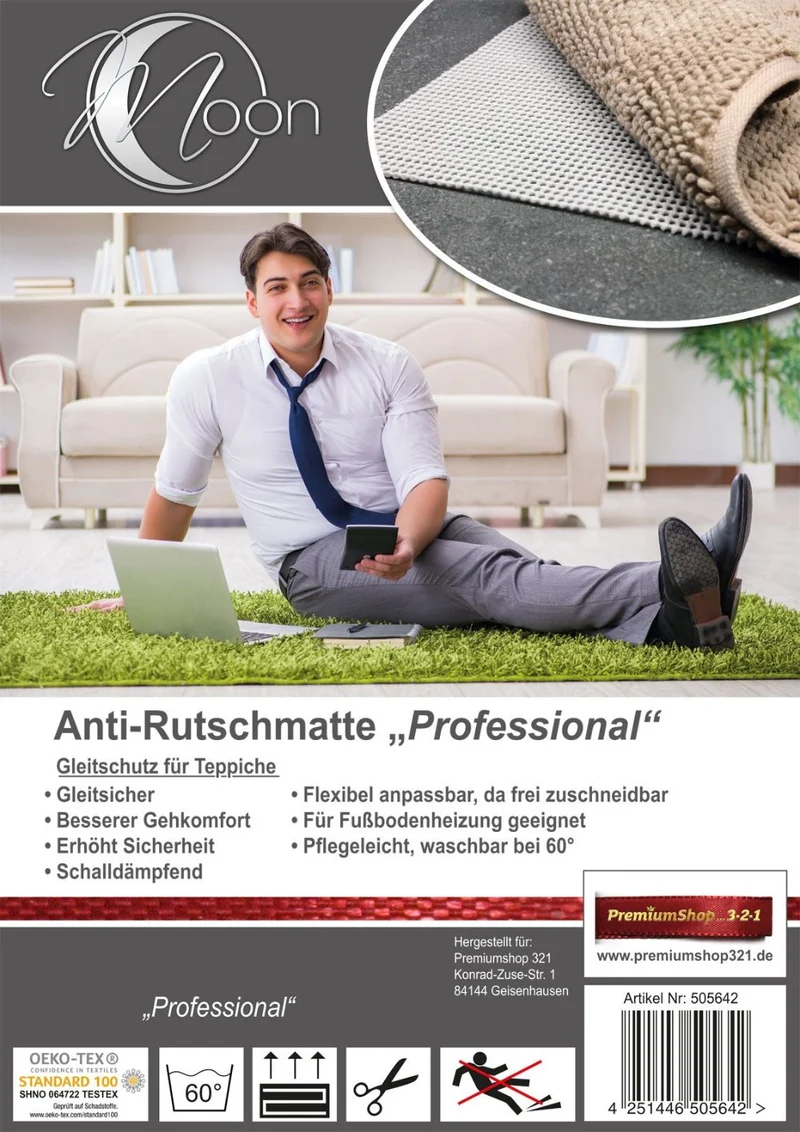 Anti-Rutsch Matte Teppichunterlage Fußbodenheizung geeignet Moon Professional