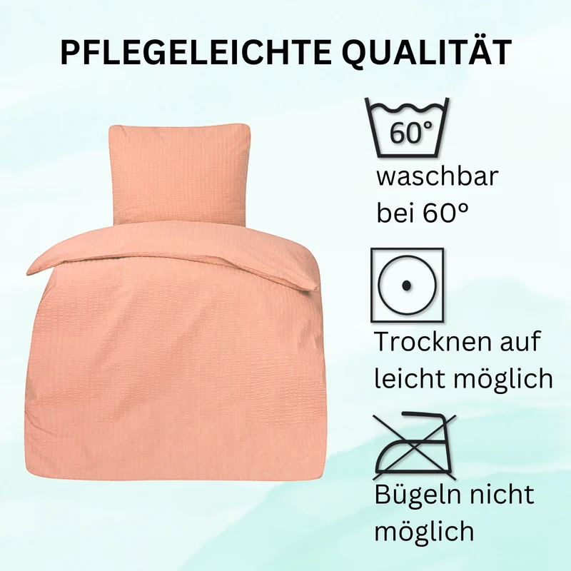 Seersucker Hotel Bettwäsche mit Hotelverschluss