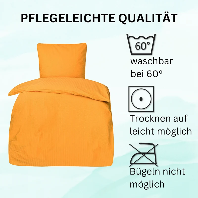 Seersucker Hotel Bettwäsche mit Hotelverschluss