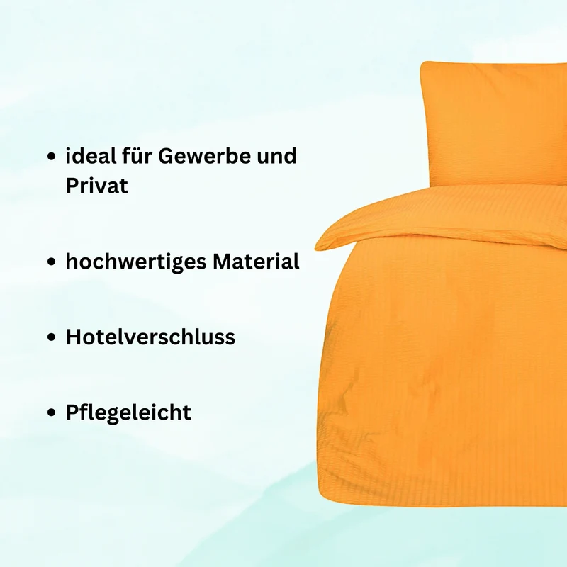 Seersucker Hotel Bettwäsche mit Hotelverschluss
