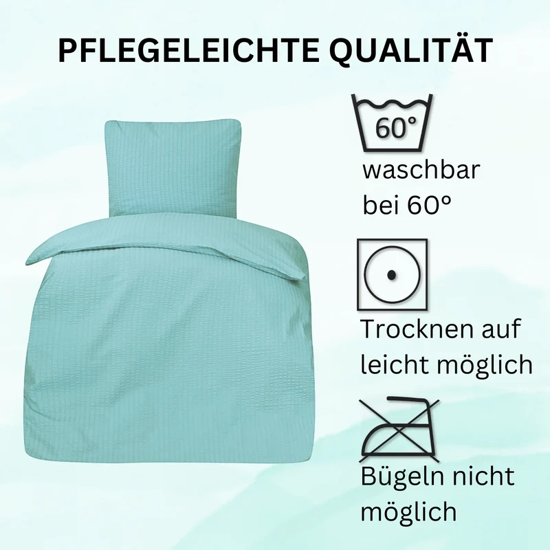 Seersucker Hotel Bettwäsche mit Hotelverschluss