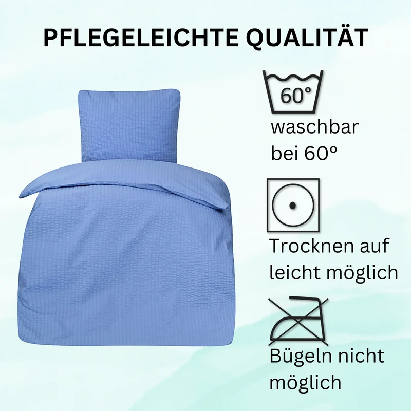 Seersucker Hotel Bettwäsche mit Hotelverschluss