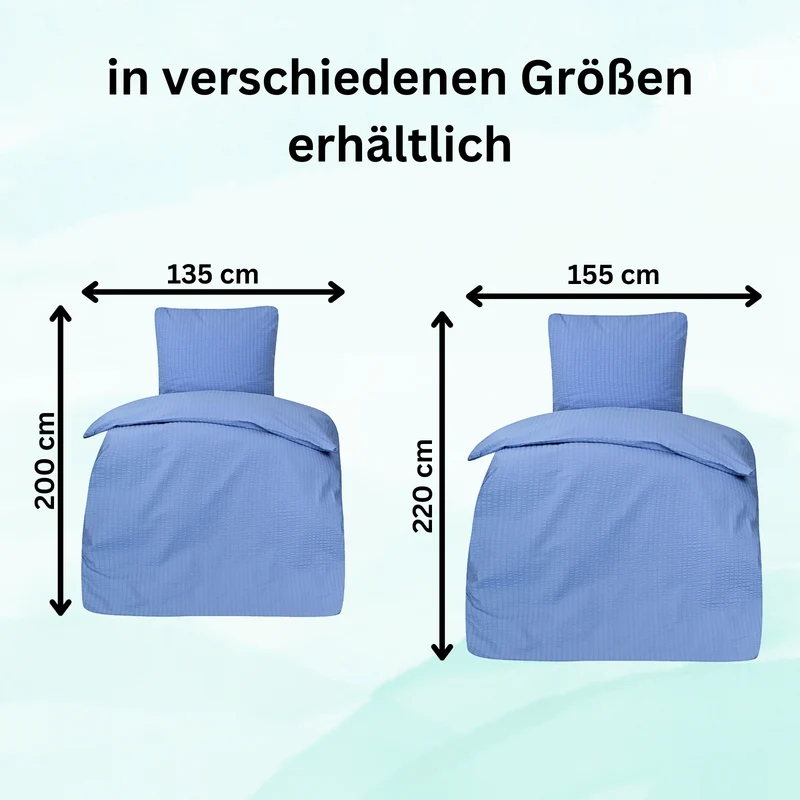 Seersucker Hotel Bettwäsche mit Hotelverschluss