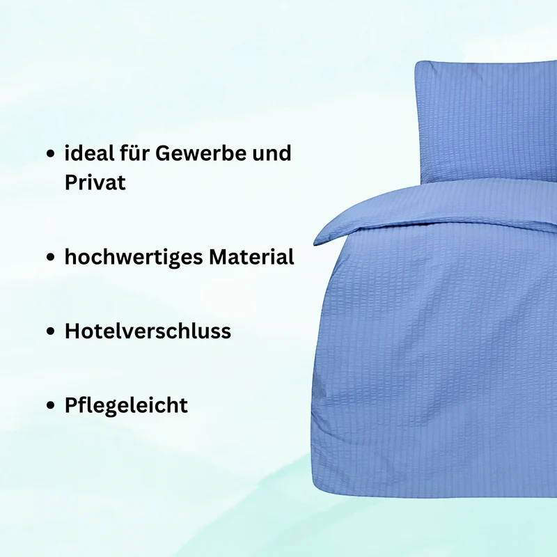 Seersucker Hotel Bettwäsche mit Hotelverschluss