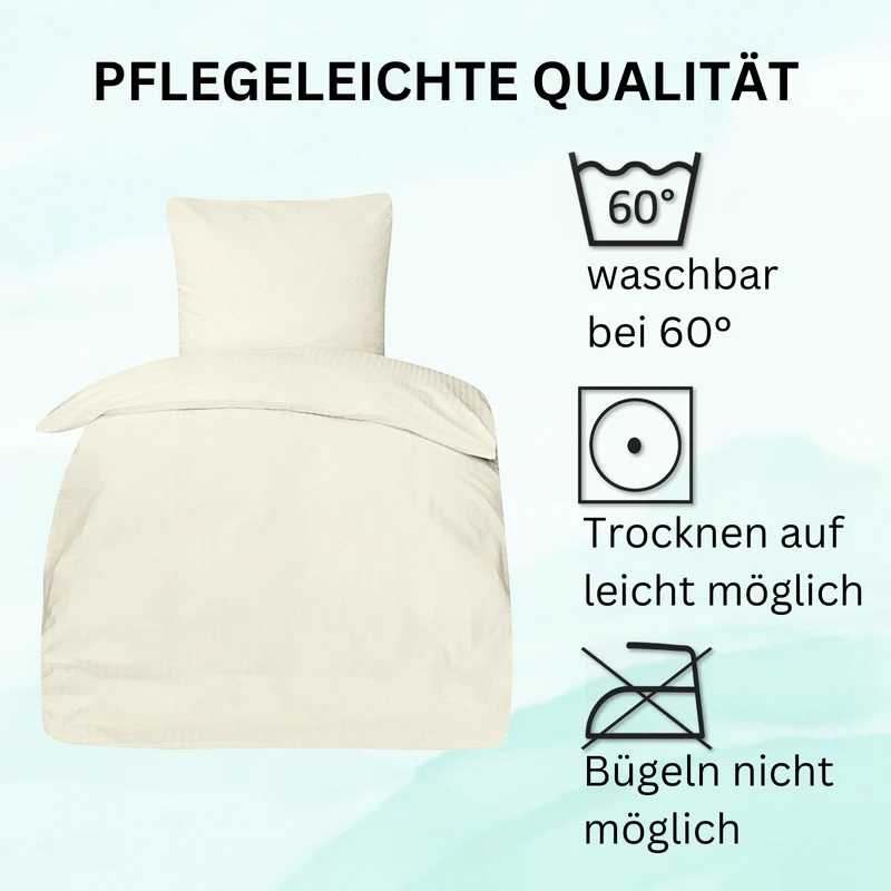 Seersucker Hotel Bettwäsche mit Hotelverschluss