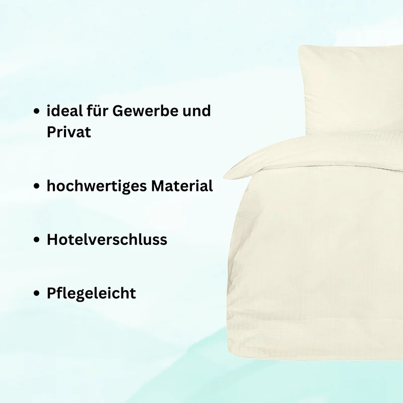 Seersucker Hotel Bettwäsche mit Hotelverschluss