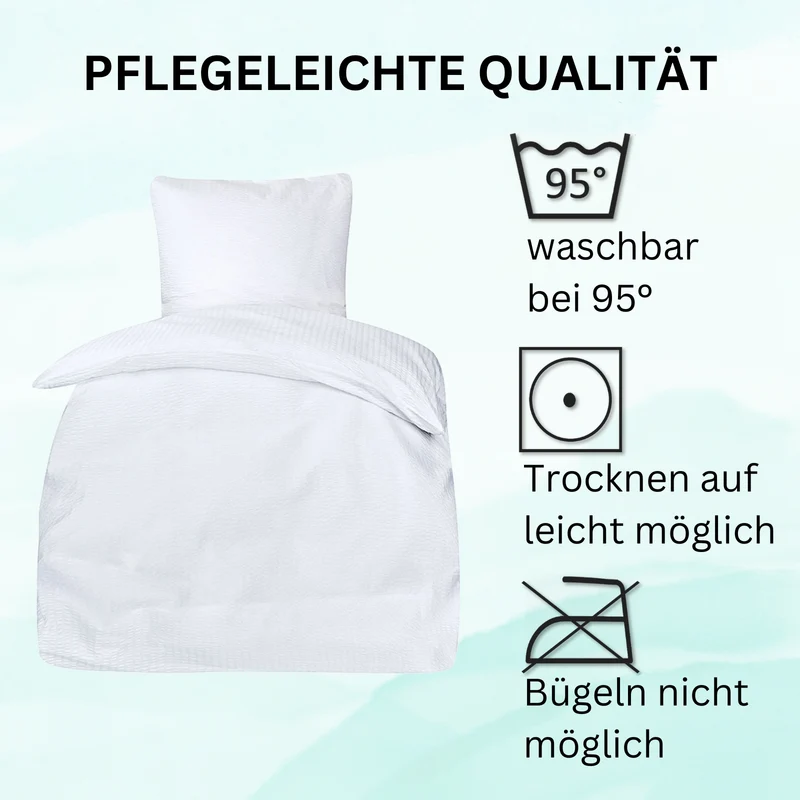 Seersucker Hotel Bettwäsche mit Hotelverschluss