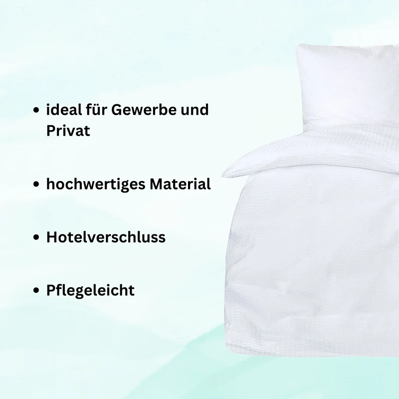 Seersucker Hotel Bettwäsche mit Hotelverschluss