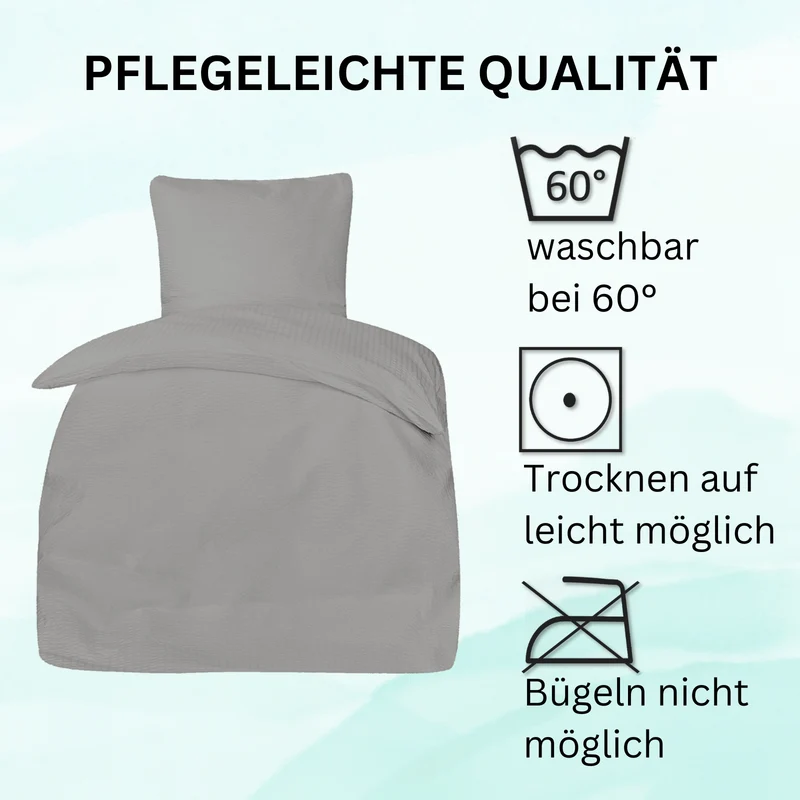 Seersucker Hotel Bettwäsche mit Hotelverschluss