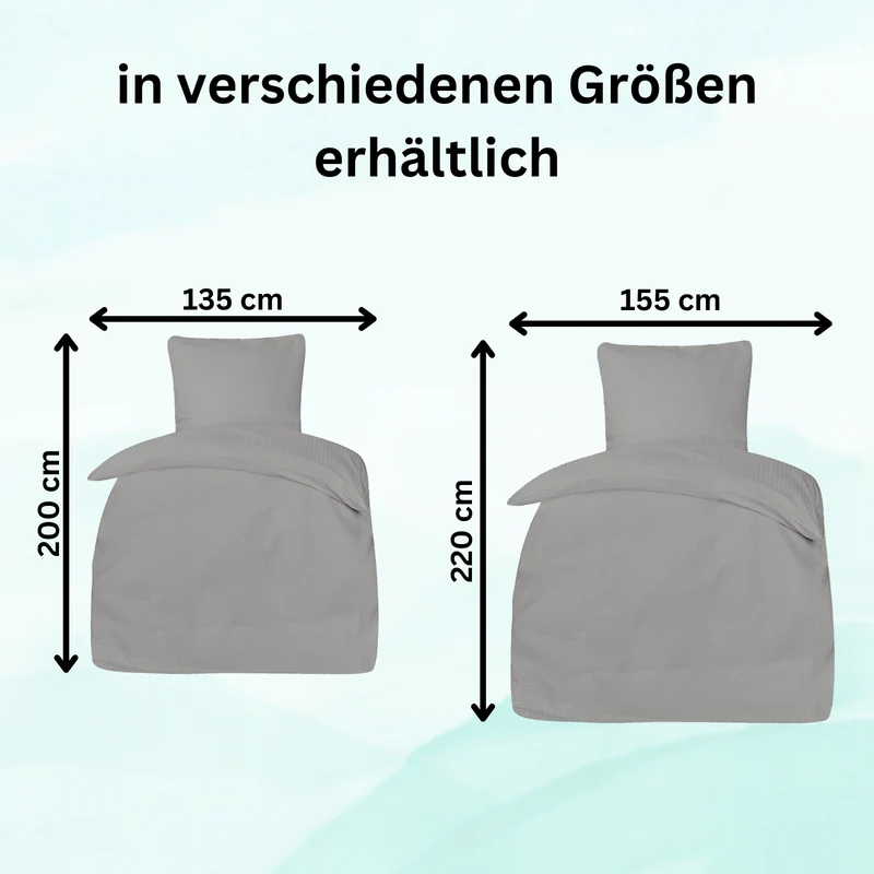Seersucker Hotel Bettwäsche mit Hotelverschluss