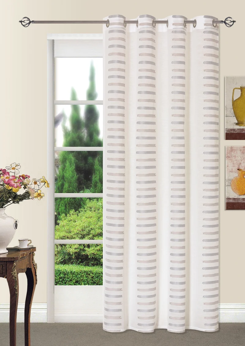 Ösenschal Vorhang Gardine 140x245 lichtdurchlässig mit Metallösen Monaco