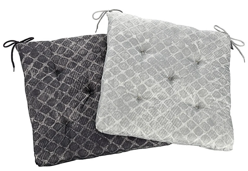 2er Pack Sitzkissen Sitz-Auflage Stuhlkissen Lacy 41x40x4,5 mit Bändern