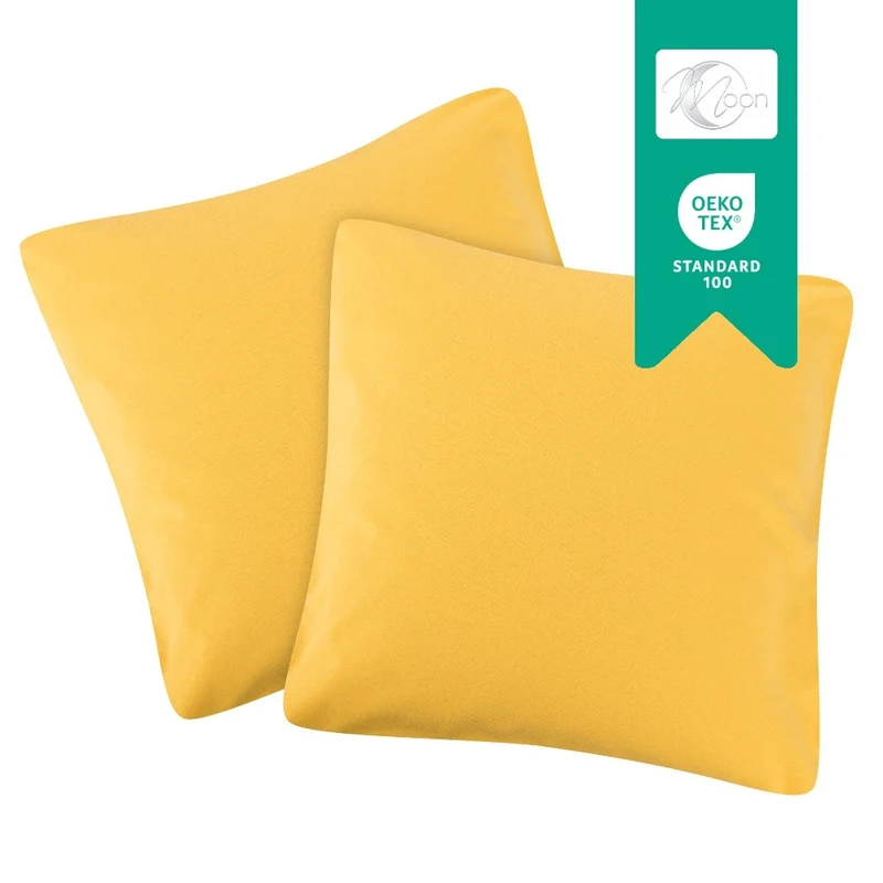 MOON Line-green 2er Pack Kissenbezug Kissenhülle Jersey 160g/m² 100% Baumwolle