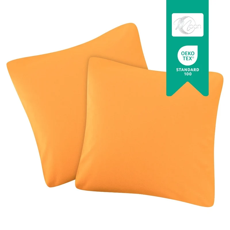 MOON Line-green 2er Pack Kissenbezug Kissenhülle Jersey 160g/m² 100% Baumwolle