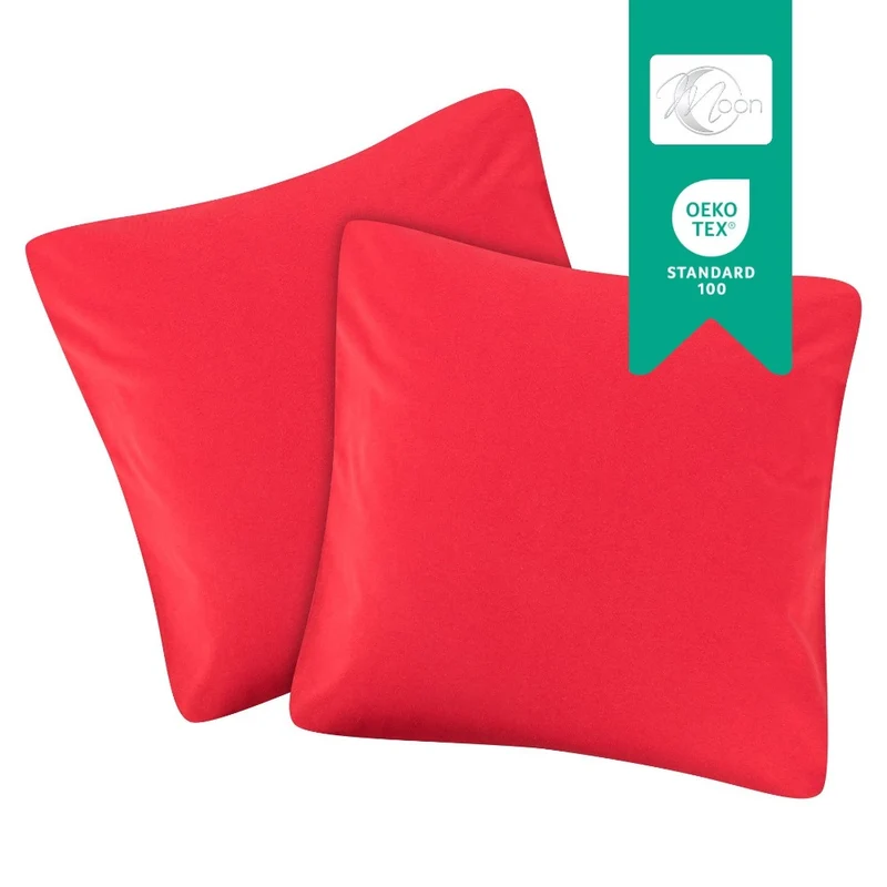 MOON Line-green 2er Pack Kissenbezug Kissenhülle Jersey 160g/m² 100% Baumwolle