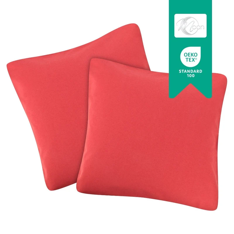 MOON Line-green 2er Pack Kissenbezug Kissenhülle Jersey 160g/m² 100% Baumwolle