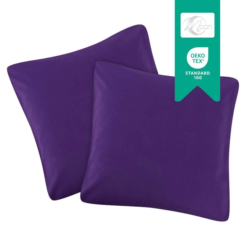 MOON Line-green 2er Pack Kissenbezug Kissenhülle Jersey 160g/m² 100% Baumwolle
