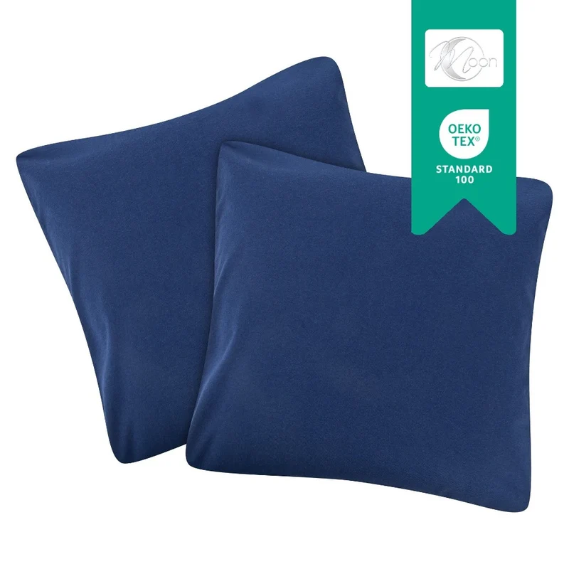 MOON Line-green 2er Pack Kissenbezug Kissenhülle Jersey 160g/m² 100% Baumwolle