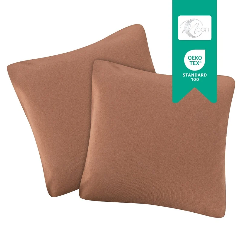 MOON Line-green 2er Pack Kissenbezug Kissenhülle Jersey 160g/m² 100% Baumwolle
