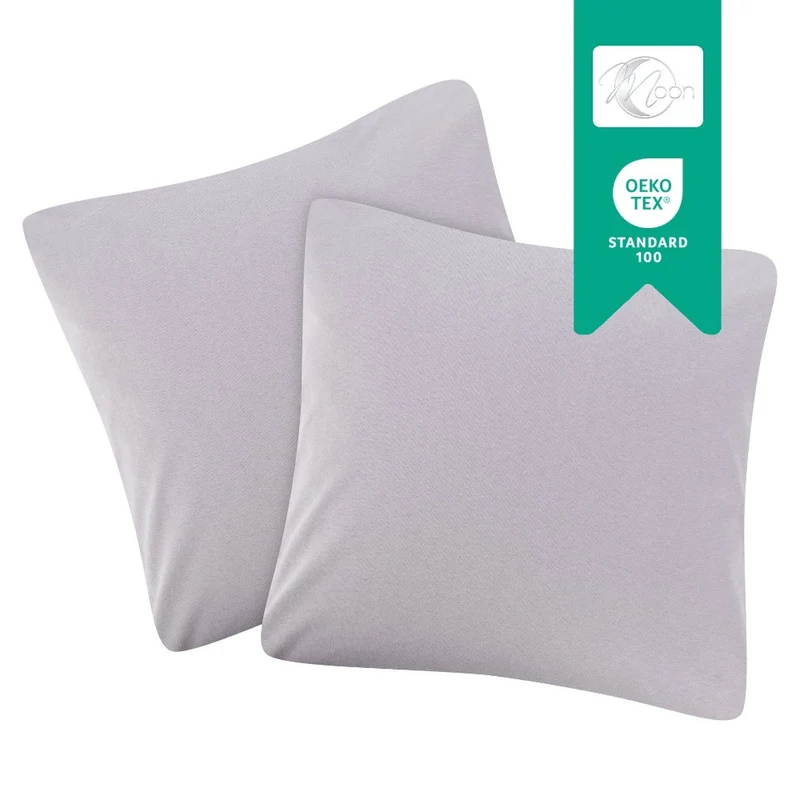 MOON Line-green 2er Pack Kissenbezug Kissenhülle Jersey 160g/m² 100% Baumwolle