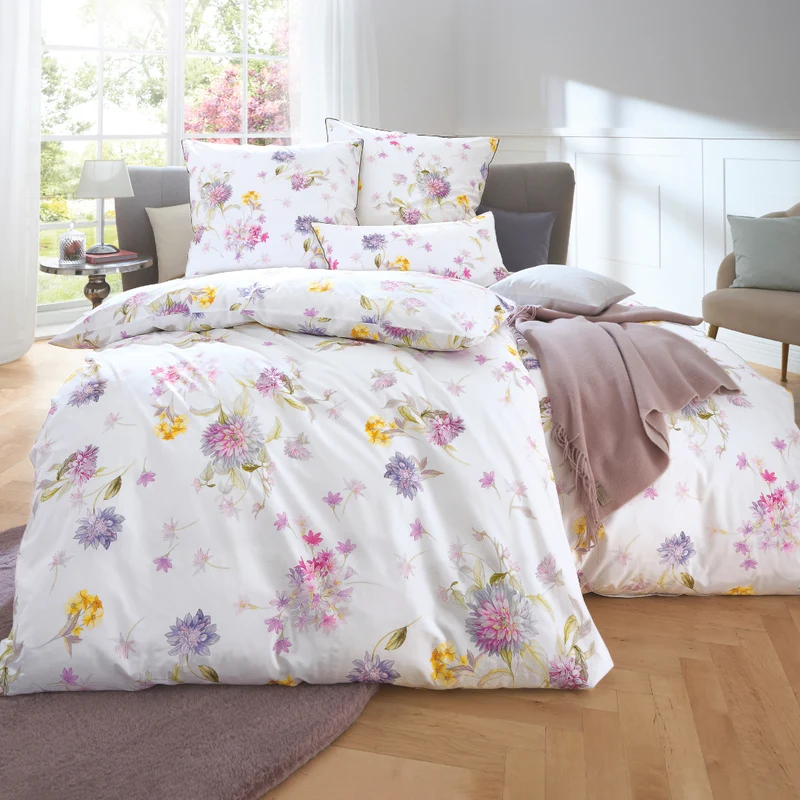 Mako-Satin Bettwäsche Delia – florale Eleganz | Bettwäsche in Deutschland produziert