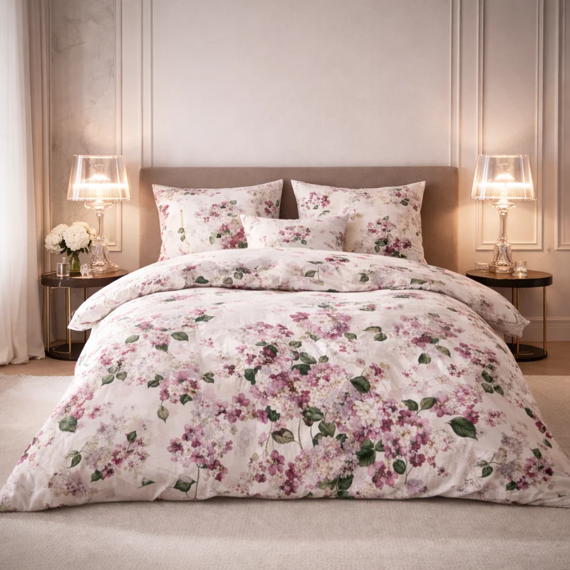 LuxCocoon Mako-Satin Bettwäsche Bellagio – florale Eleganz für anspruchsvolle Schlafkultur