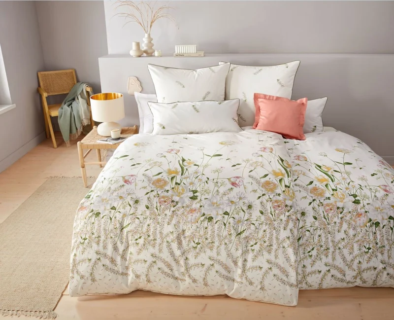 Luxus Mako Satin Bettwäsche Erika 135x200 cm – 4-teiliges Set mit Kissenbezügen, Made in Germany