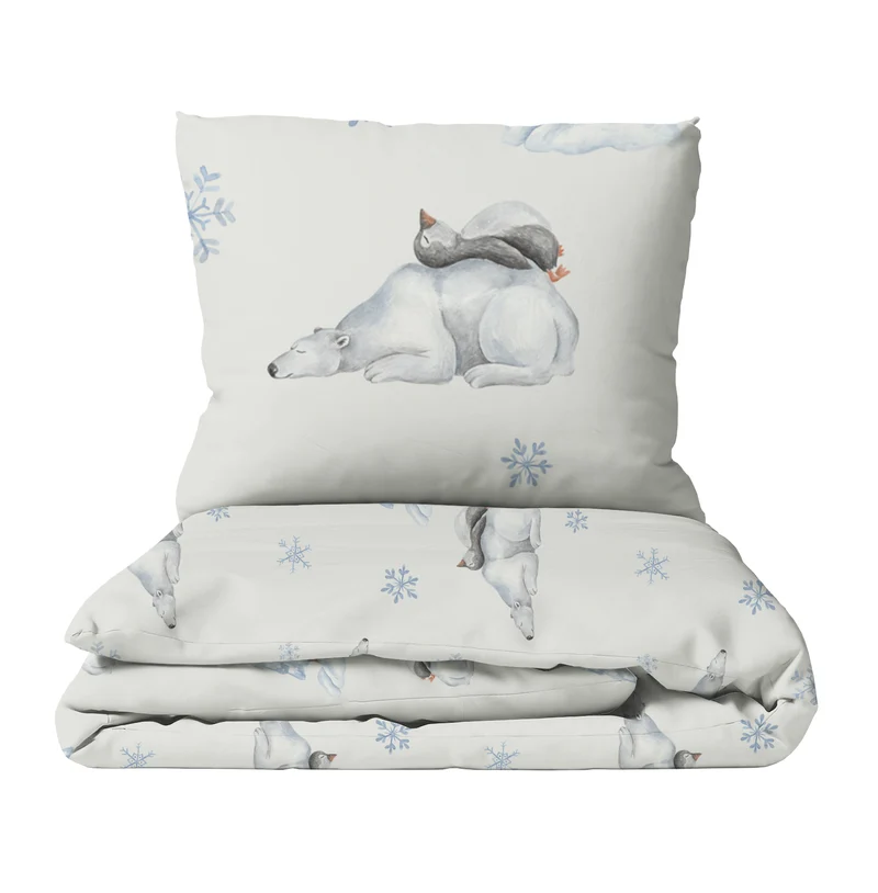 “Eisbär und Pinguin” Premium Kinderbettwäsche