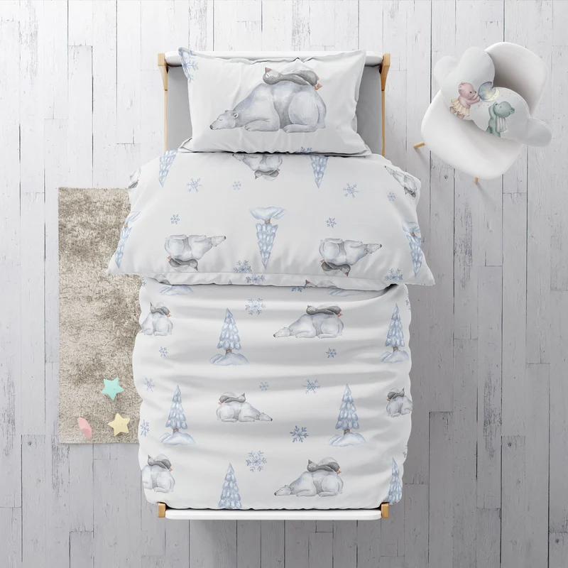 “Eisbär und Pinguin” Premium Kinderbettwäsche