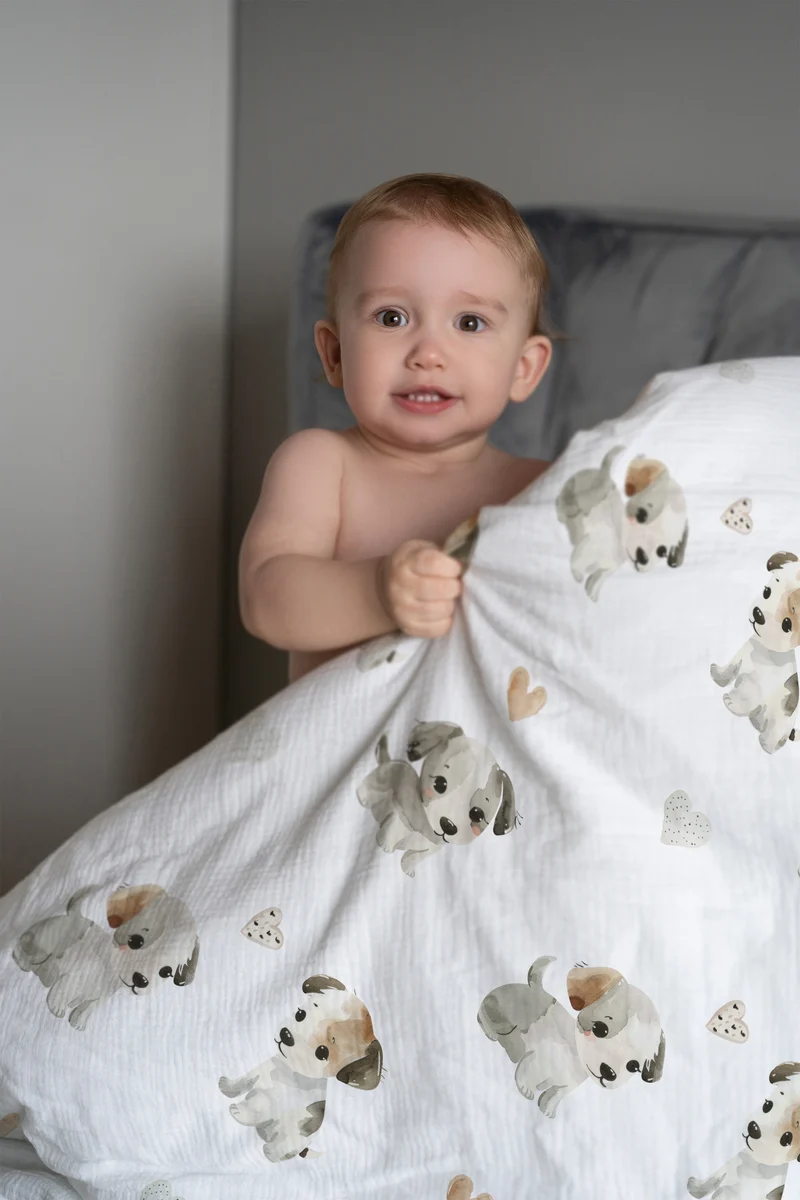 "Kleine Welpen" Premium Kinderbettwäsche