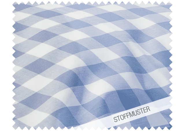 Stoffmuster zu Bettwäsche Nordisch by Nature Klassisches Karo 18 mm Hellblau