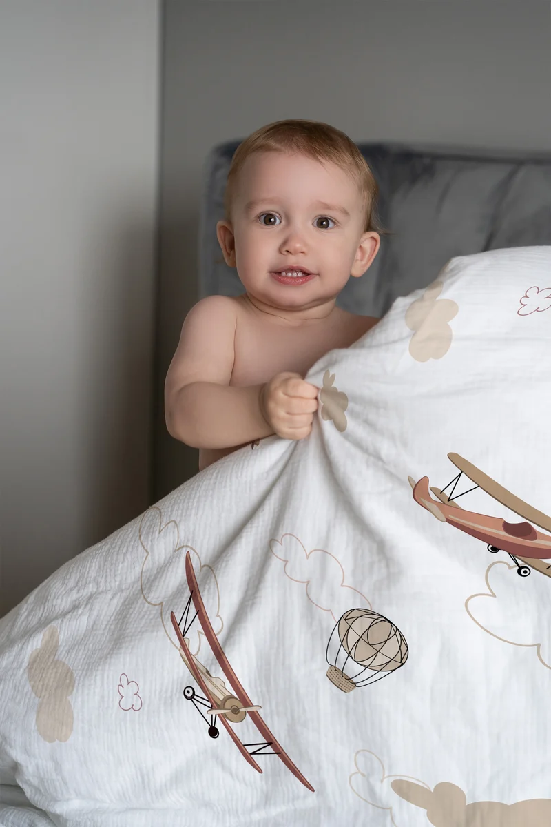 "Flugzeuge und Wolken" Premium Kinderbettwäsche