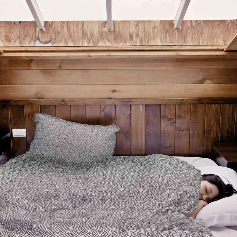 Therapiedecken Bettwäschen Set Grau geometrische Herzen