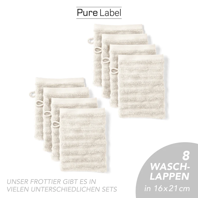 Waschlappen "Waves" - Creme - 8x 16x21cm
