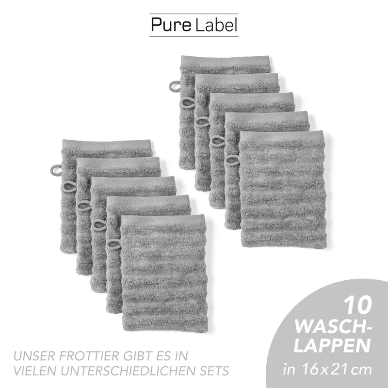 Waschlappen "Waves" - Dunkelgrau - 10x 16x21cm