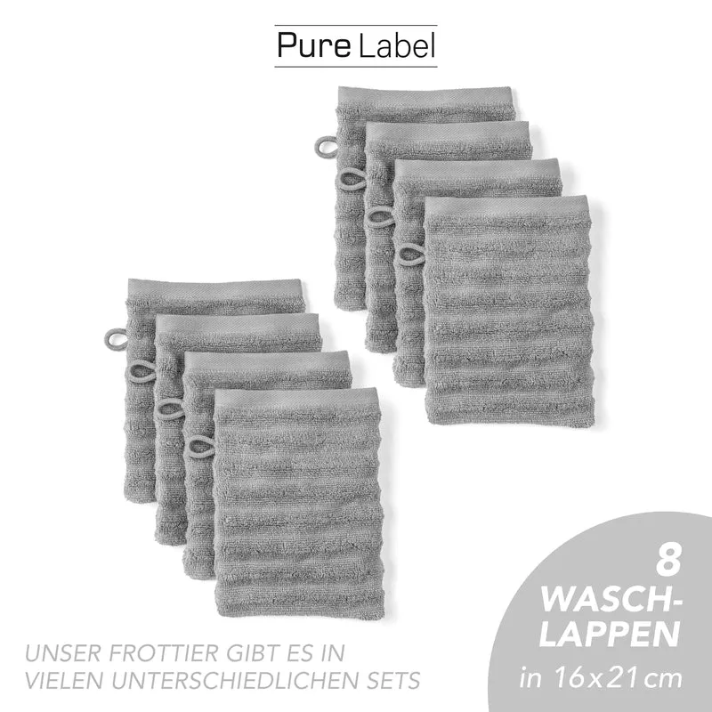 Waschlappen "Waves" - Dunkelgrau - 8x 16x21cm