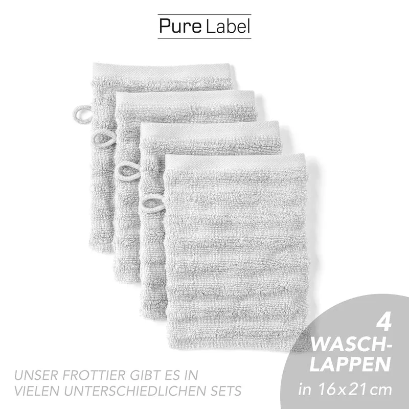 Waschlappen "Waves" - Hellgrau - 4x 16x21cm