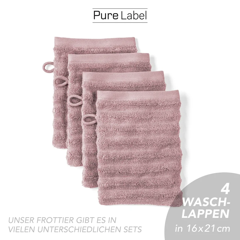 Waschlappen "Waves" - Mauve - 4x 16x21cm