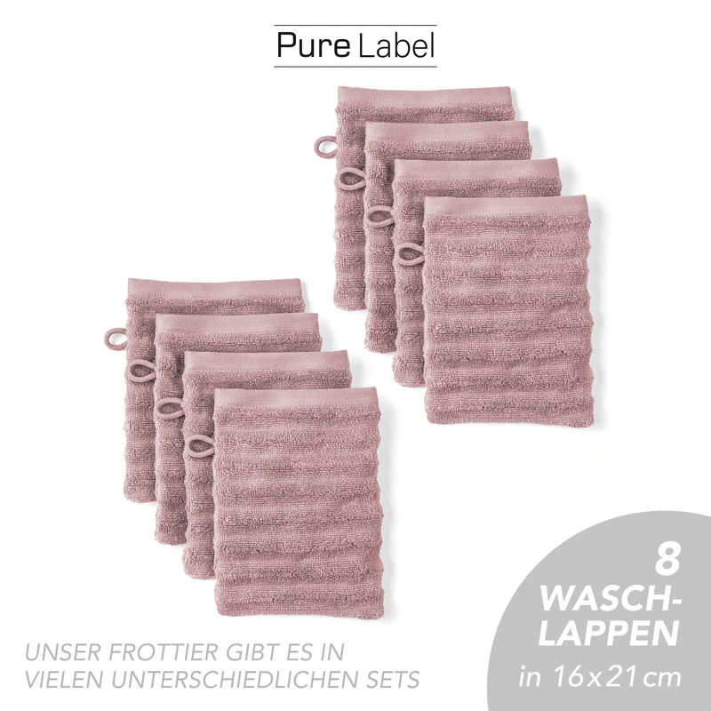 Waschlappen "Waves" - Mauve - 8x 16x21cm