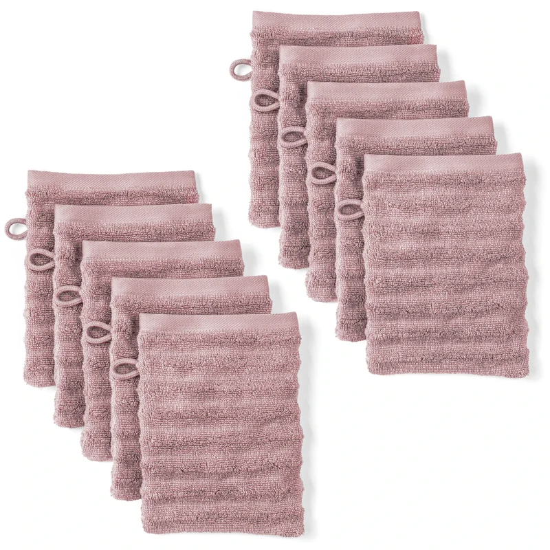 Waschlappen "Waves" - Mauve - 10x 16x21cm