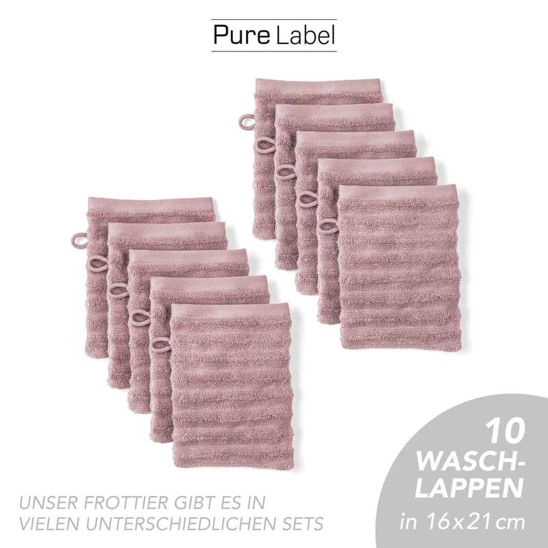Waschlappen "Waves" - Mauve - 10x 16x21cm