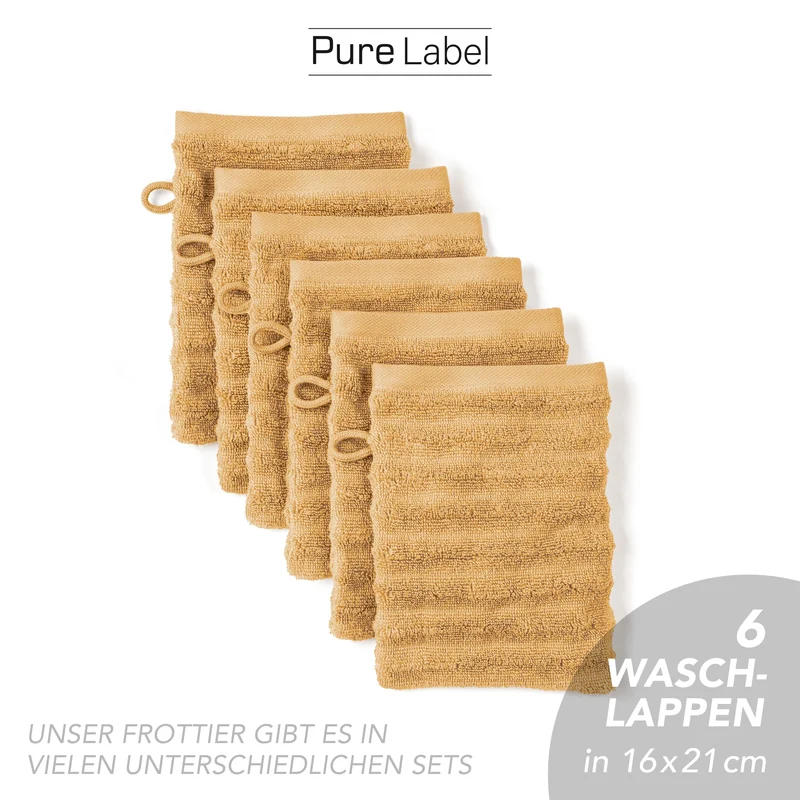 Waschlappen "Waves" - Safran - 6x 16x21cm