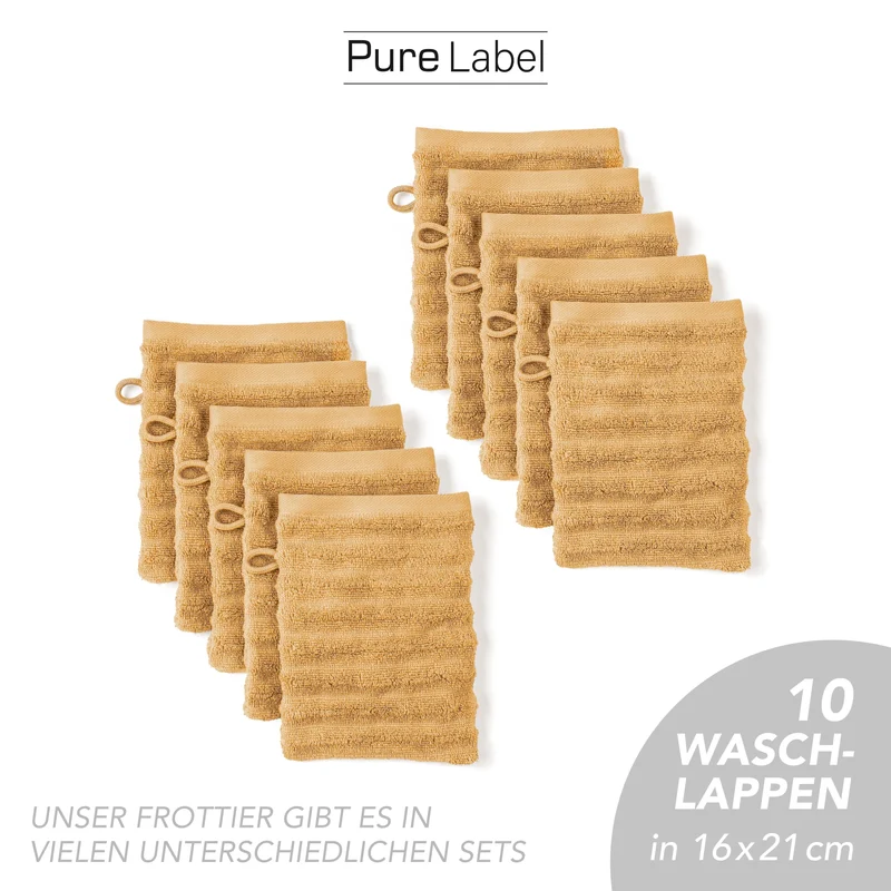 Waschlappen "Waves" - Safran - 10x 16x21cm