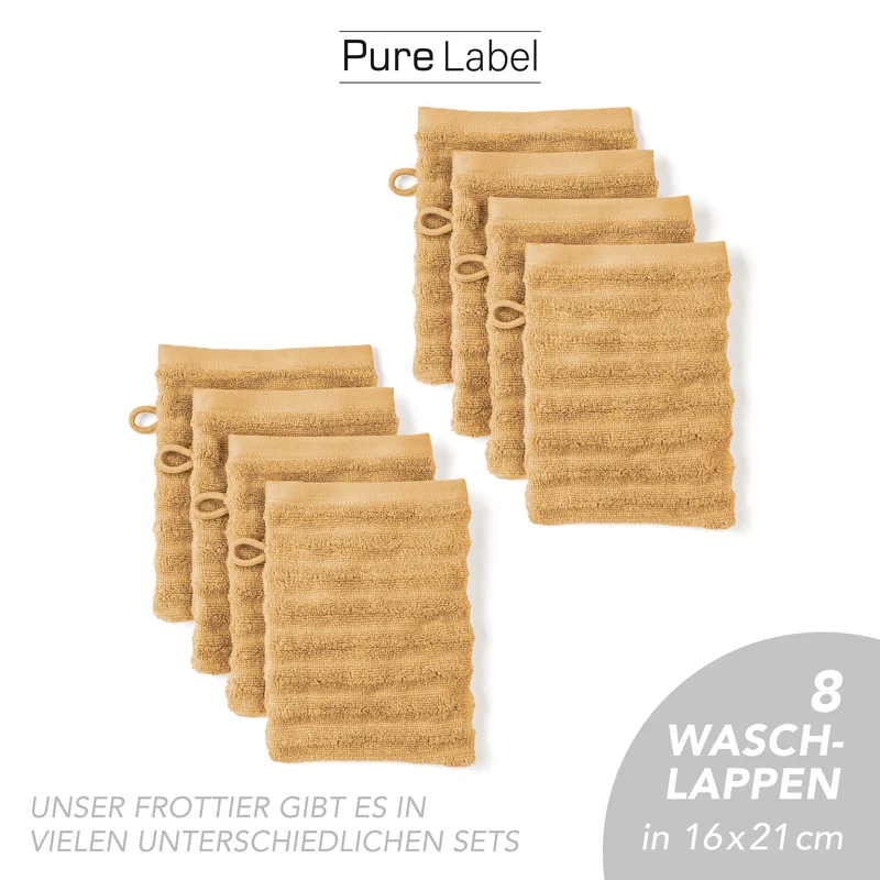 Waschlappen "Waves" - Safran - 8x 16x21cm
